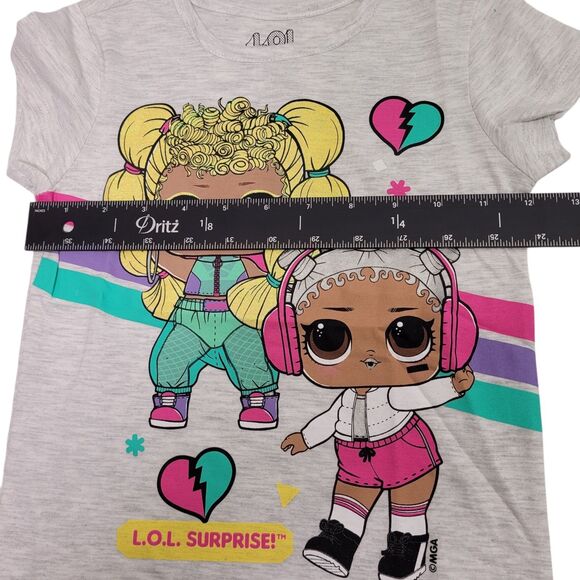 L.O.L. Surprise! Girls Short-Sleeve T-Shirts Crew Neck Gray Top Size 4 - Picture 5 of 6